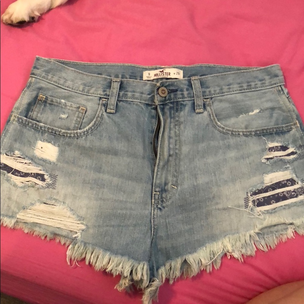 Hollister ripped jean shorts